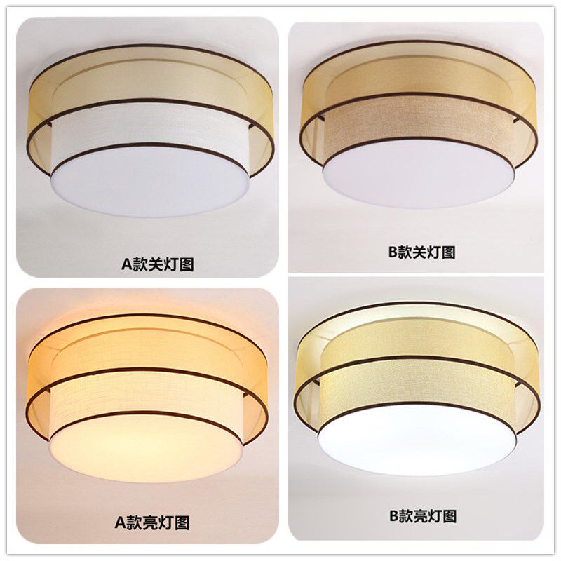 现代新中式吸顶灯圆形led灯具客厅灯北欧铁艺卧室灯饰餐厅美式灯