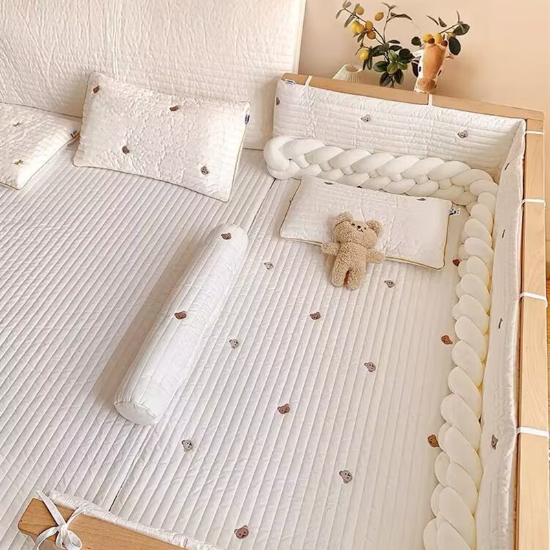 婴儿床床围栏软包防撞宝宝儿童拼接床围布防摔高护栏围挡纯棉透气