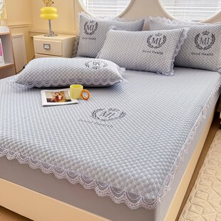 2025新款禾风凉豆豆凉席床笠三件套高档冰凉席夏季简约轻奢风床罩