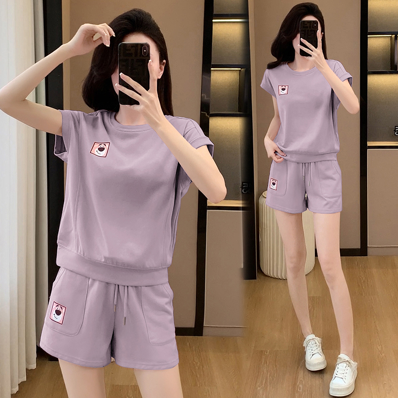 2025夏季新款显瘦休闲运动服套装女小个子宽松时尚短袖短裤两件套
