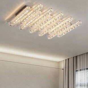 客厅灯简约现代大气2021年新款吸顶灯方形家用卧室水晶灯餐厅灯具