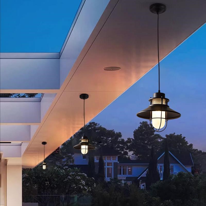 户外防水吊灯美式复古别墅阳光房吊灯现代花园过道阳台庭院凉亭灯