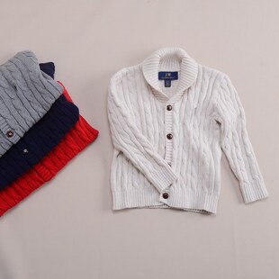 RL004毛衣男女k童厚款纯棉针织衫开衫外套秋冬 小马标90-150