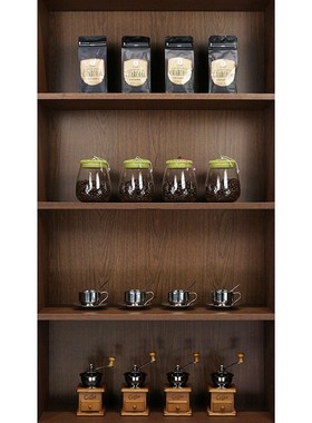 样板间装饰摆件咖啡店咖啡豆研磨机水吧台复古展示柜子主题软饰品