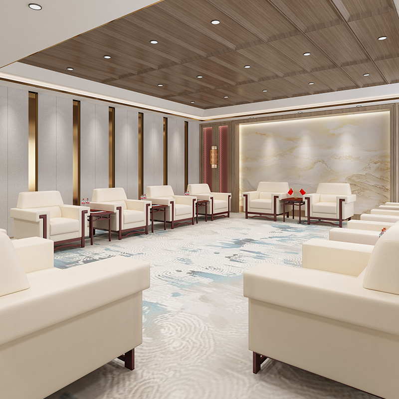 贵宾接待室沙发会议洽谈会客酒店大厅真皮简约现代商务单人位组合