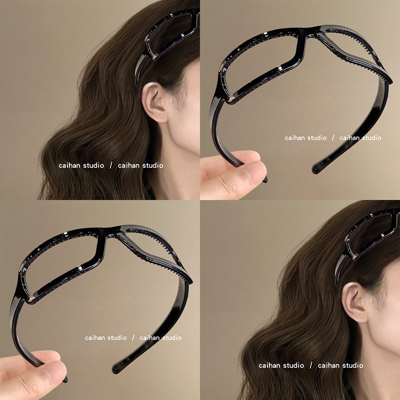 颜值加分!醋酸眼镜框发箍!不勒头高颅顶带齿防滑发卡女旅行头饰