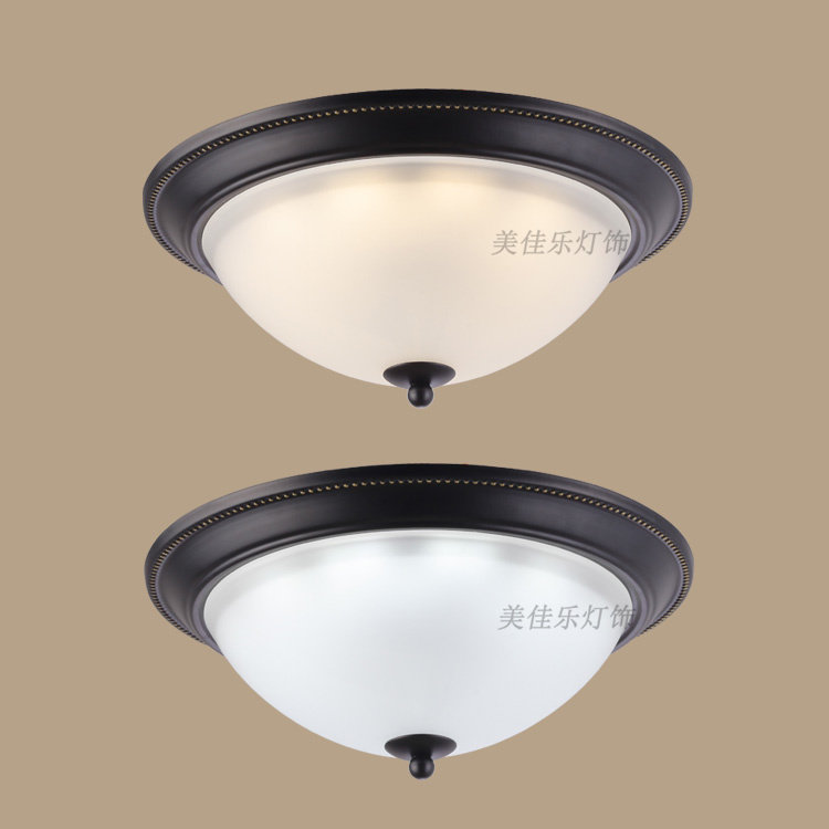 美式乡村吸顶灯阳台过道灯玄关走廊入户灯简约田园铁艺led吸顶灯