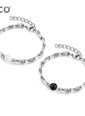 CCO竹定余生情侣手链竹节拼接串珠男女小众设计手串送女友礼物