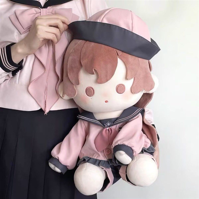 新款40厘米棉花娃娃娃衣坐姿40cm娃衣一番玩偶换装衣服水手服超萌