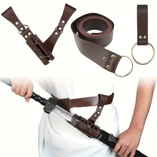 中世纪皮革骑士剑带刀剑挂剑鞘剑套腰带维京人cos舞台表演道具