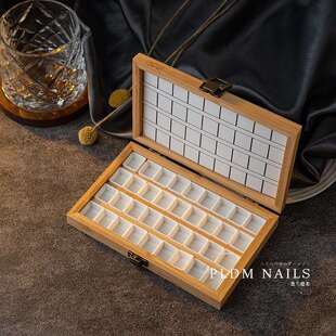 美甲分装盒36格木质收纳盒彩绘拍拍胶调色盘水彩颜料分装盒子工具