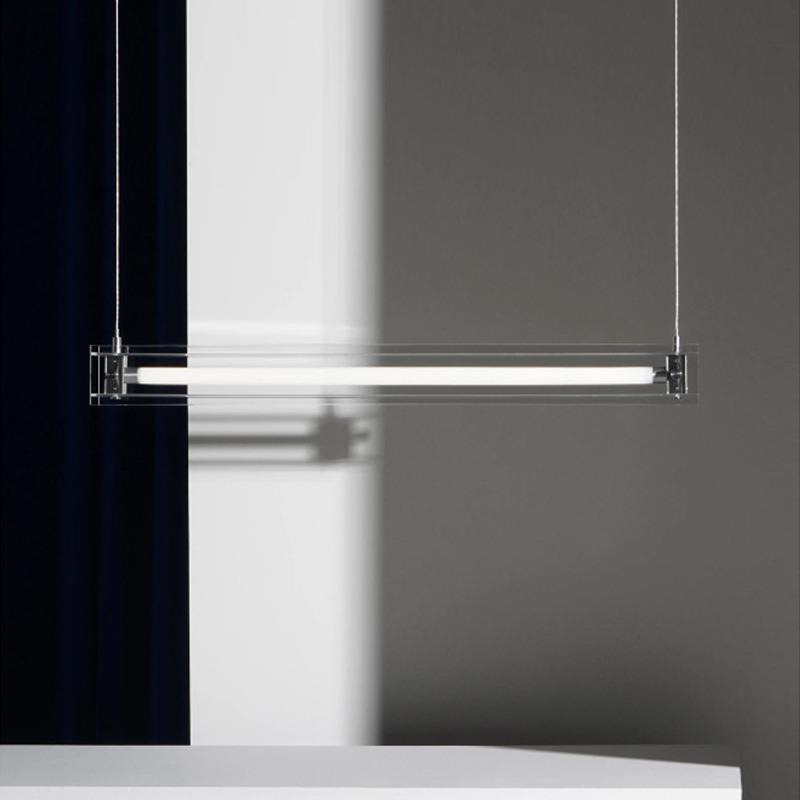 马扎吊灯一字型餐厅吊灯极简设计师样板房办公前台长条玻璃吊灯