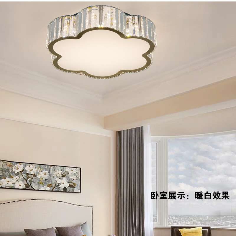 K9 Crystal ceiling light现代个性水晶卧室吸顶灯创意梅花卧室灯