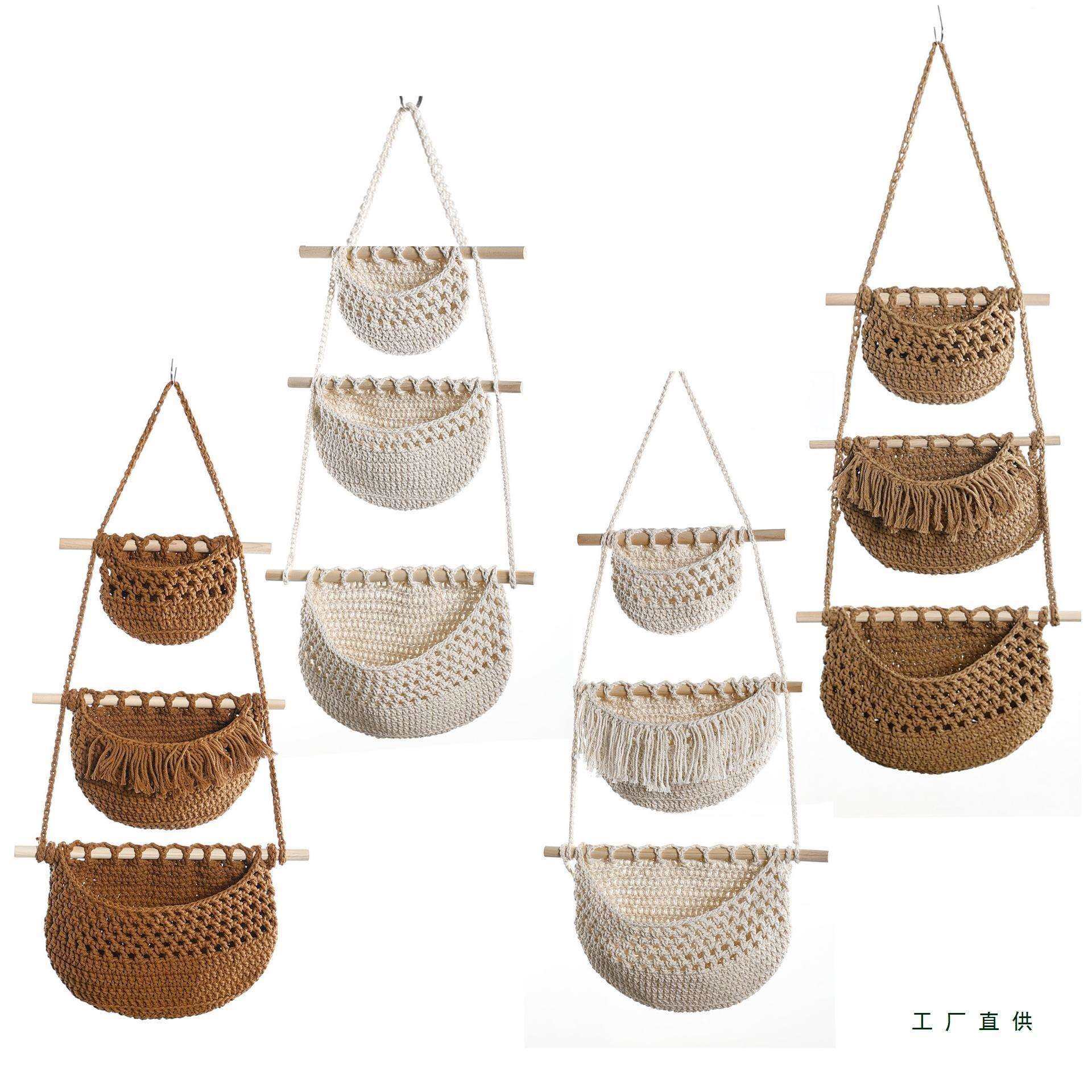 墙面门上收纳架棉绳绳壁挂篮3层壁挂式悬挂收纳架杂物储物挂袋,农机/农具/农膜,播种栽苗器/地膜机,淘宝优惠券,粉丝福利购,淘宝优惠卷