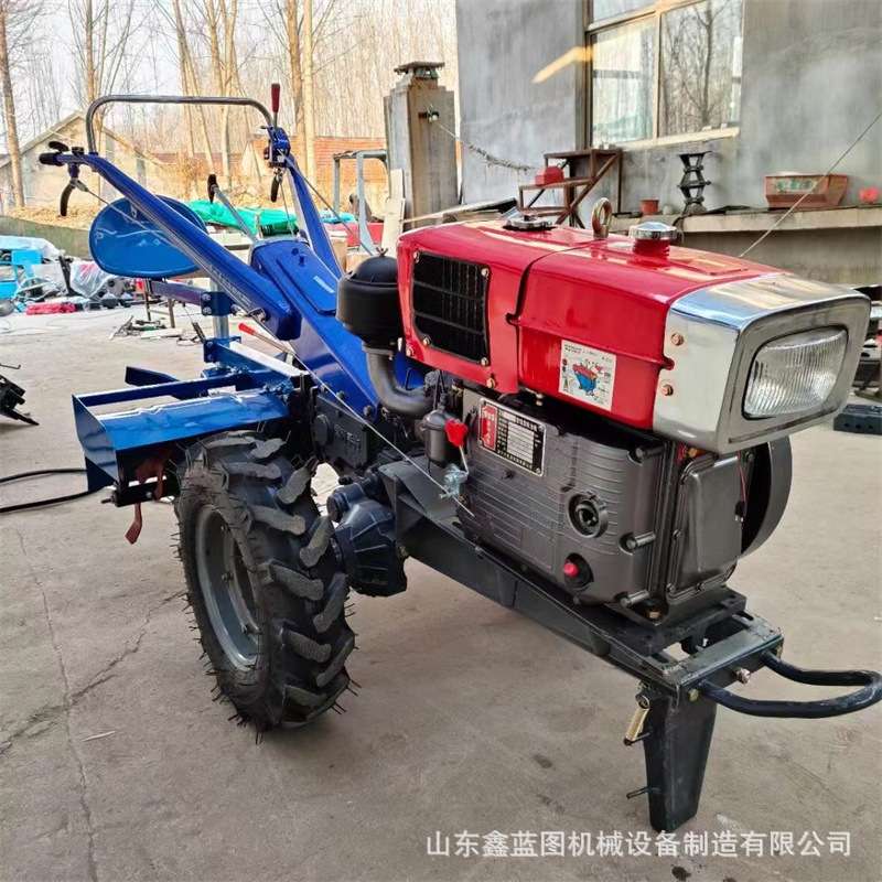 出口12马力手扶拖拉机农用开荒耕地机水旱两用大底盘柴油旋耕机