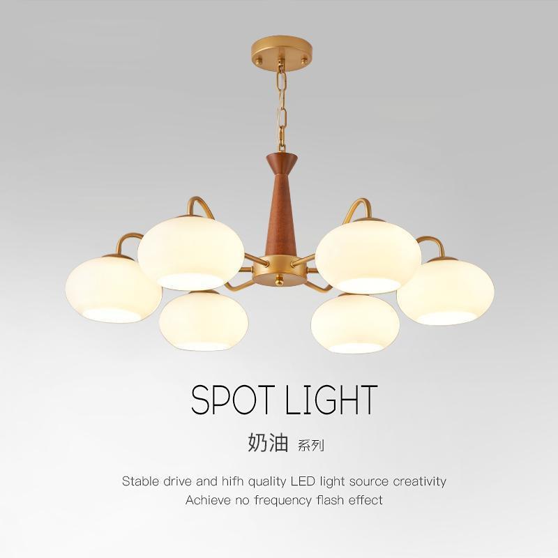 奶油柿子吊灯客厅主灯简约现代风卧室房间餐厅灯法式中古网红灯具