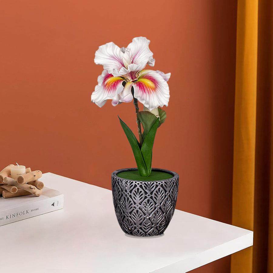 欧式复古花盆装饰小夜灯发光仿真鸢尾花盆栽摆件小台灯卧室氛围灯,玩具/童车/益智/积木/模型,毛绒/玩偶/公仔/布艺类玩具,淘宝优惠券,粉丝福利购,淘宝优惠卷