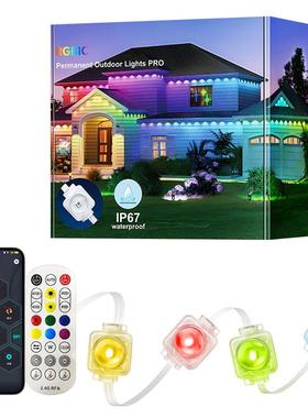 跨境新款LED智能APP点控幻彩屋檐灯户外防水IP67庭院节日氛围灯串