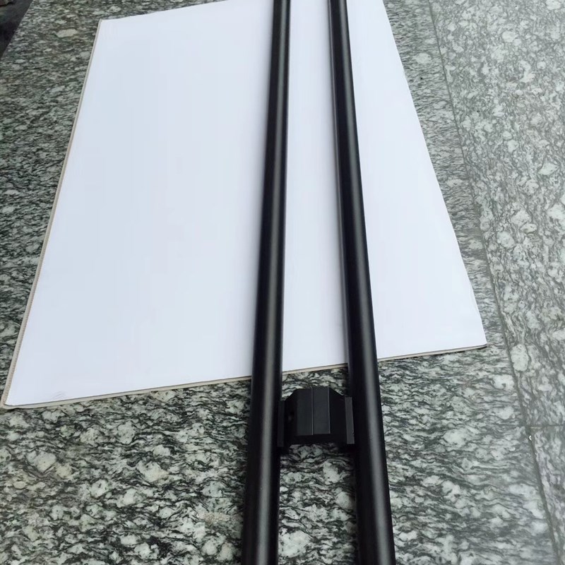 有无框玻璃门拉手铝合金肯德基门大门拉手木门把手黑色深灰色圆管