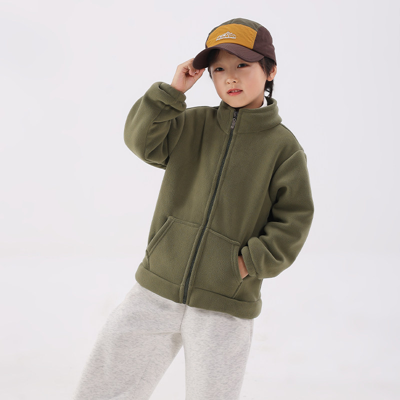儿童摇粒绒加绒外套校服神器