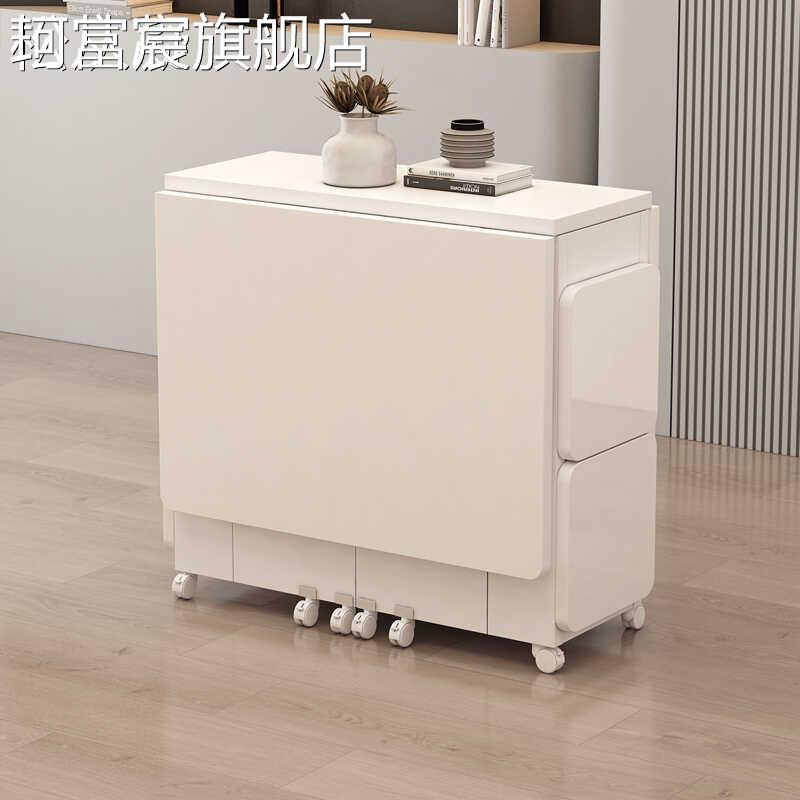 珂富宸家用折叠餐 桌 椅组合可移动伸缩长方形圆形小户型多功能吃饭小 桌子摆件饰品垫垫