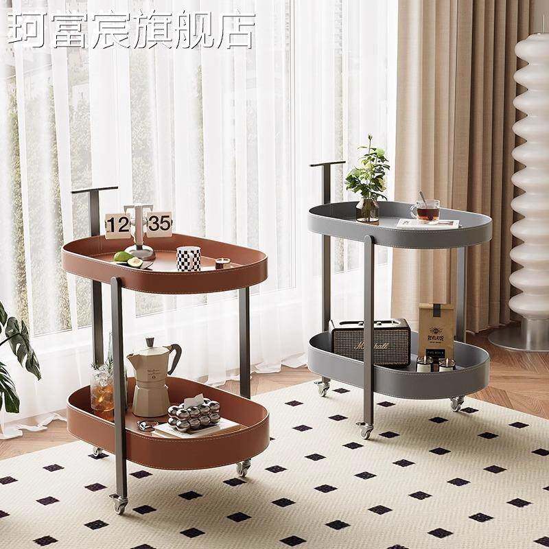 珂富宸移动茶几客厅边 柜 家用沙 发边几小户型简约卧室 床 头带轮多层置物 架摆件饰品垫垫床笠拉车盖布