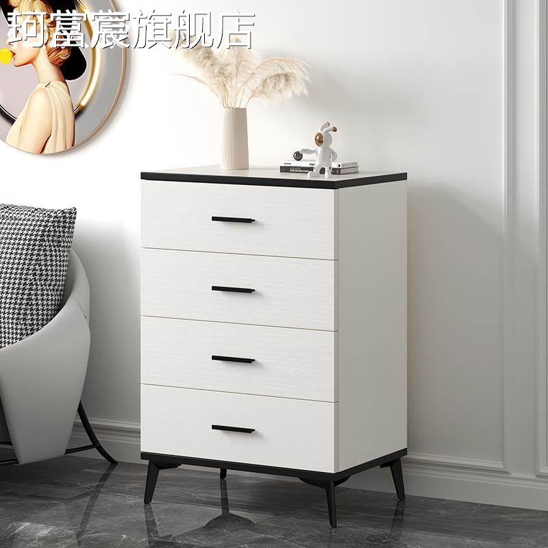 珂富宸实木五斗 柜 简约现代卧室储物 柜 家用客厅收 纳 柜 轻奢黑白四六八斗 柜摆件饰品垫垫