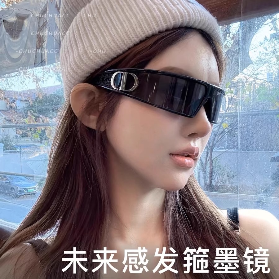 2025新款发箍墨镜女二合一小红书同款美式高颅顶头箍太阳镜未来感