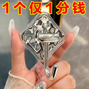 轻奢挂钩一排粘胶强力承重免打孔粘钩门后排钩无痕墙上壁挂衣钩
