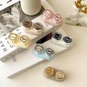 猫咪鱼隐形眼镜盒子可爱卡通高颜值便携小巧伴侣抽屉式 美瞳收纳盒