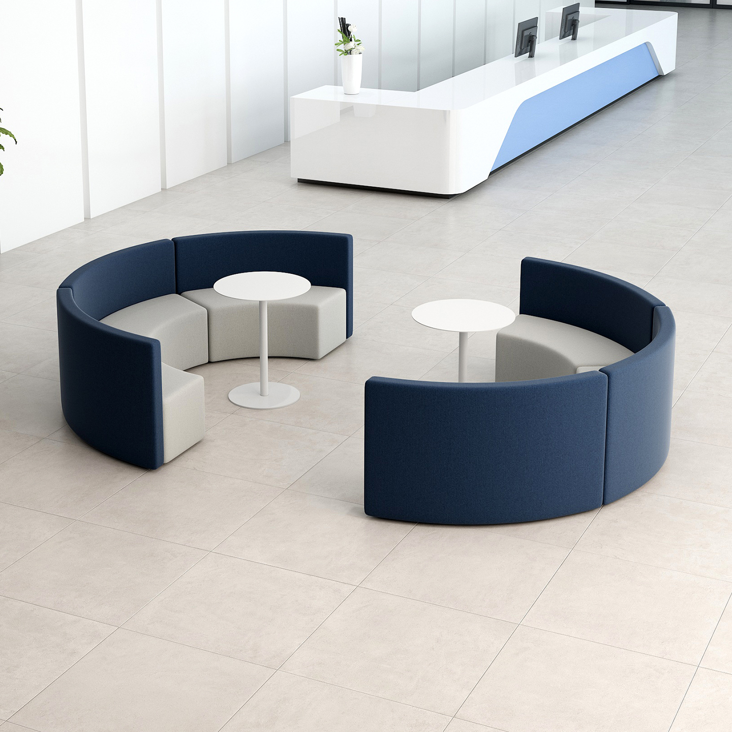 银行营业大厅公司4s店会客洽谈休闲接待圆弧形办公室卡座沙发组合