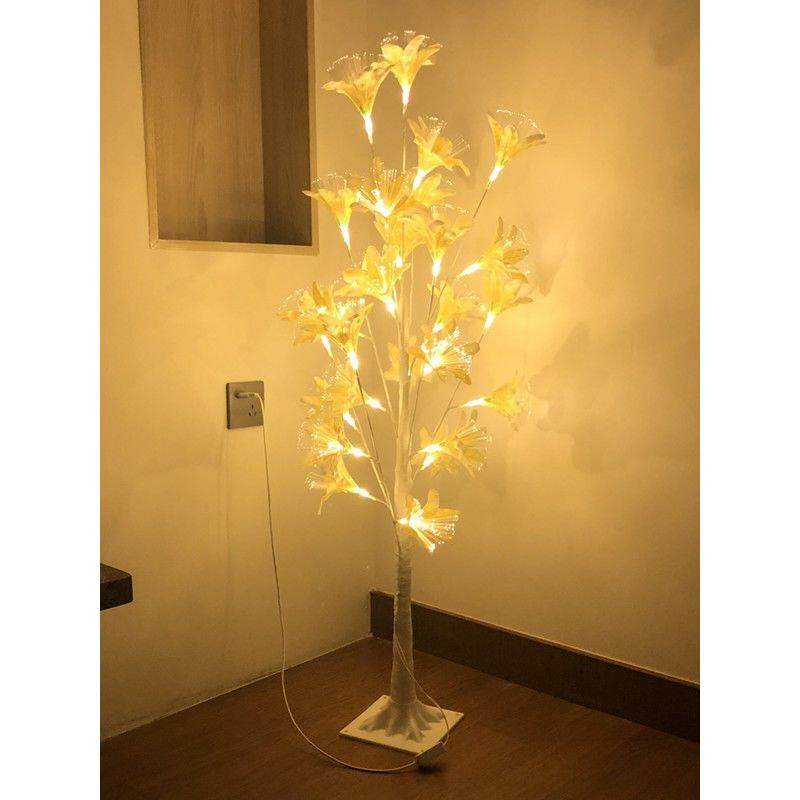 客厅卧室橱窗LED树灯节日庆典摆件北欧风格装饰灯布置插电红色花