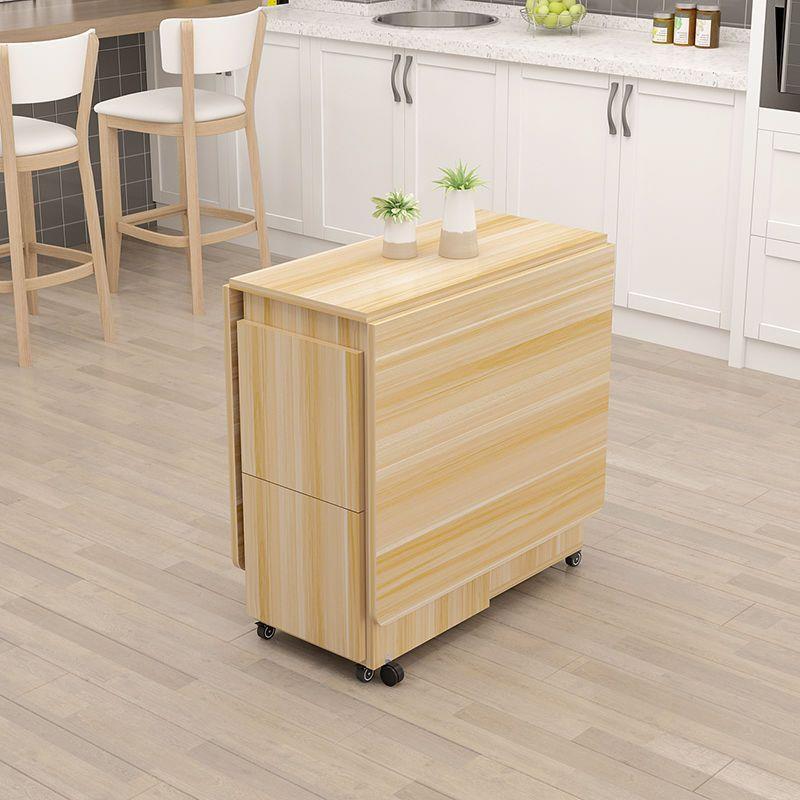 简易长方形吃饭可移动餐桌家用小户型折叠多功能伸缩桌子组合桌椅