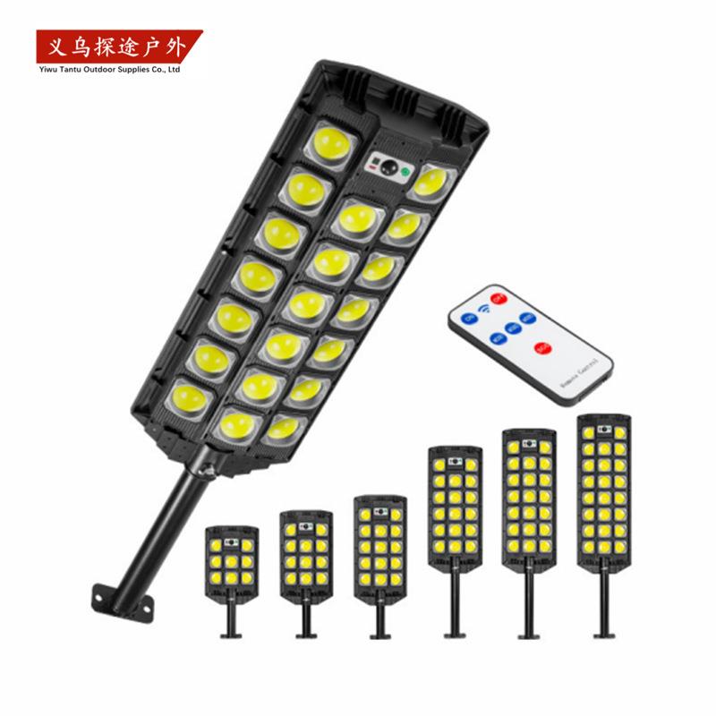 新款LED一体式太阳能路灯 三排强光户外防水感应灯庭院太阳能壁灯