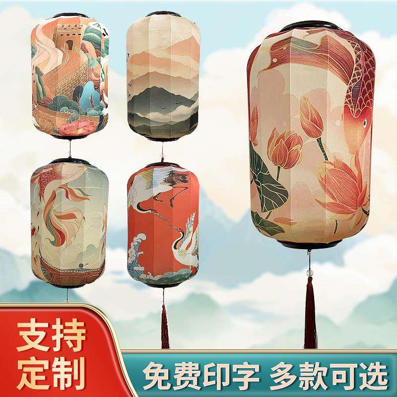 中式国潮古风冬瓜灯笼户外餐厅饭店街道景区商场花吊挂装饰灯笼墙