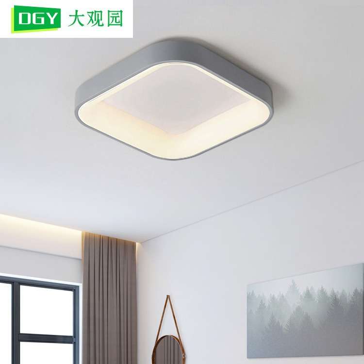 大观园卧室灯简约现代房间灯书房灯北欧灯具创意正方形餐厅吸顶灯