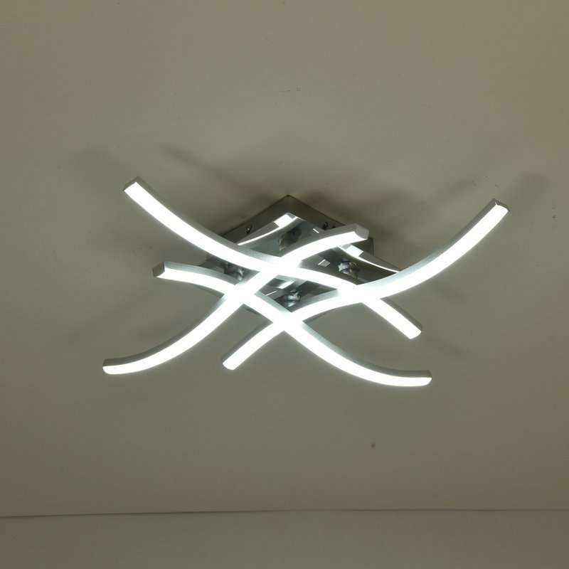 外贸卧室灯波浪吸顶灯 简约家用led客厅灯具创意异型四叉波浪形灯