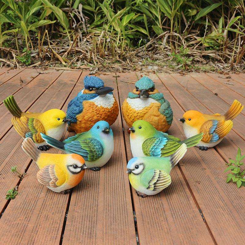 跨境货源户外园林仿真小鸟树脂工艺品创意鸟模型别墅庭院花园摆件