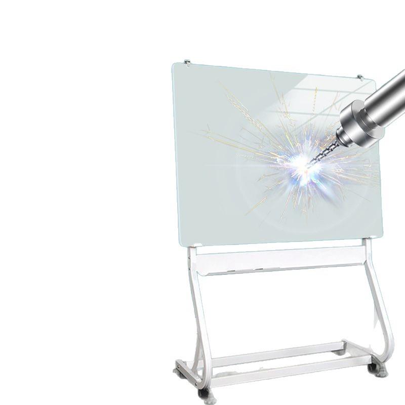 磁性钢化玻璃白板支架式家用办公会议室黑板S型白色可移动写字板