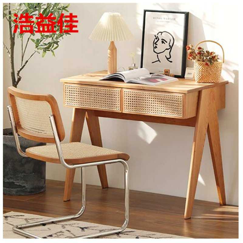 北欧简约日式实木书桌樱桃木藤编设计师梳妆台工作台电脑桌办公桌,模玩/动漫/周边/娃圈三坑/桌游,模型制作工具/辅料耗材,淘宝优惠券,粉丝福利购,淘宝优惠卷