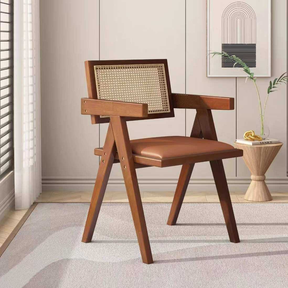 昌迪加尔藤编椅子实木餐椅家用北欧中古侘寂风休闲藤椅扶手靠背椅,模玩/动漫/周边/娃圈三坑/桌游,模型制作工具/辅料耗材,淘宝优惠券,粉丝福利购,淘宝优惠卷