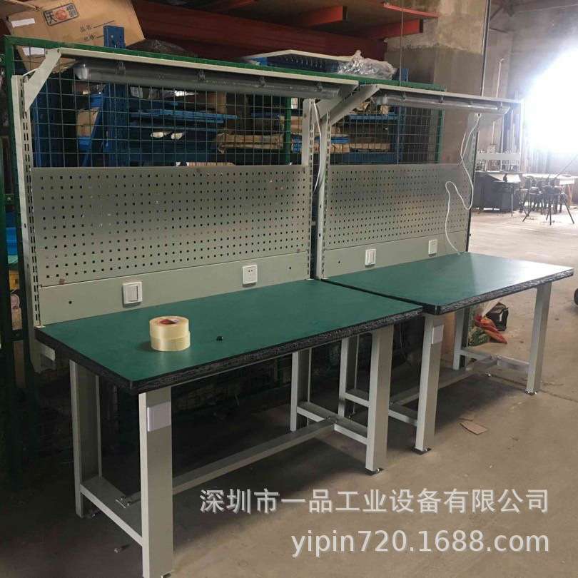 【防静电工作台】三抽吊柜重型维修车间耐磨耐冲击照明系统工作台