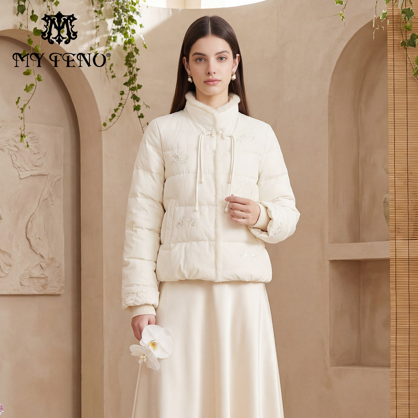 马天奴2025冬季新款新中式立领绣花羽绒服短款外套保暖国风时尚女,女装/女士精品,羽绒服,淘宝优惠券,粉丝福利购,淘宝优惠卷