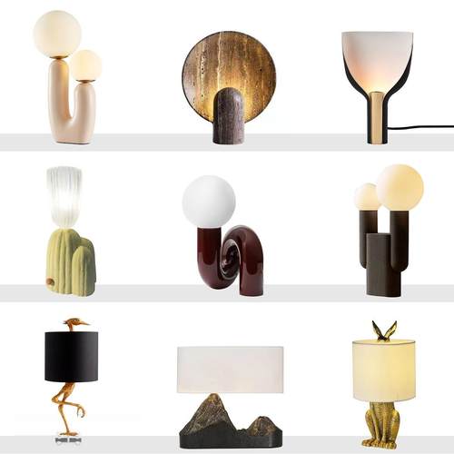 北欧树脂台灯儿童房卡通卧室床头设计师样板间创意个性简约现代灯