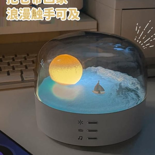 创意古风床头睡眠小夜灯儿童台灯月亮卧室氛围灯生日礼物女生摆件