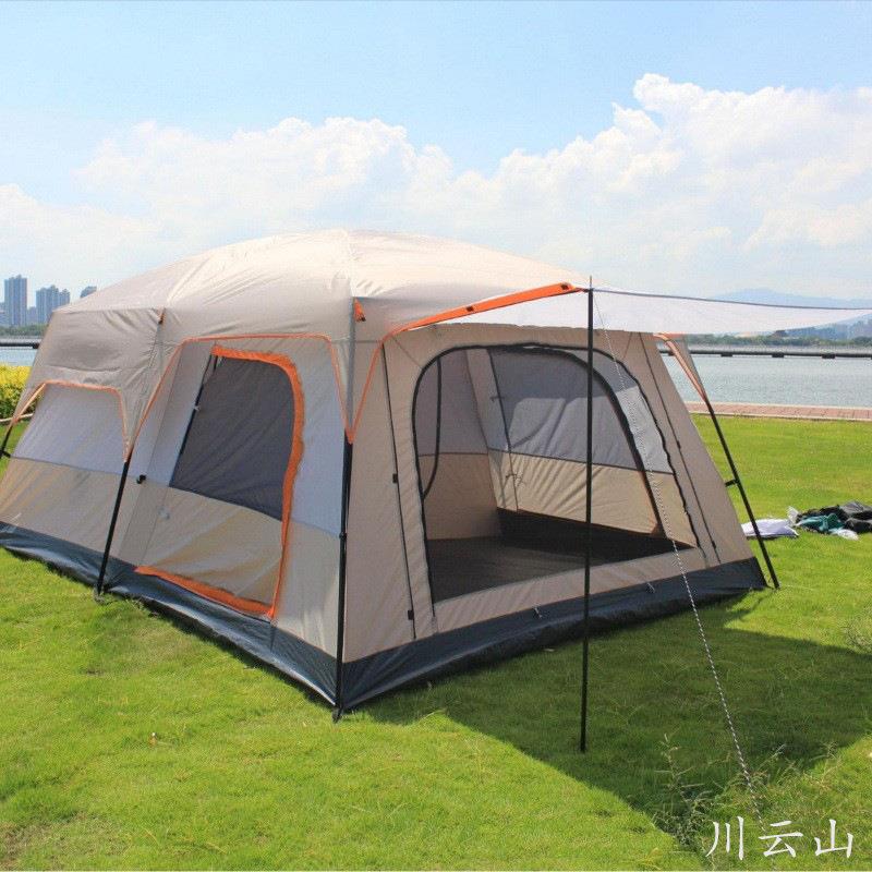 厂家直销帐篷户外二室一厅一室一厅5-8人8-12人防晒防雨露营野营