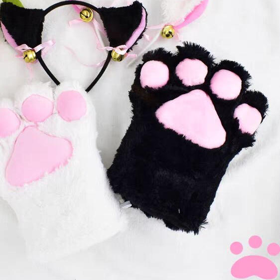 猫爪手套尾巴猫耳朵道具cosplay卡通手套猫咪爪子表演猫掌
