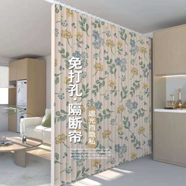 分窗帘隔断可移动屏风帘免打孔安装遮挡卧室家用子租房割床帘分间