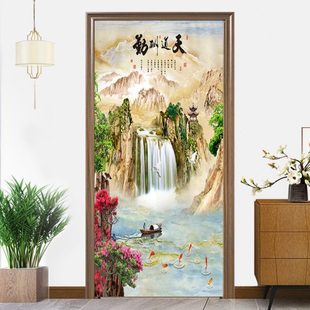 布艺家用风遮挡布帘厕所免打孔子卧室门帘隔断帘厨房卫生间试衣间