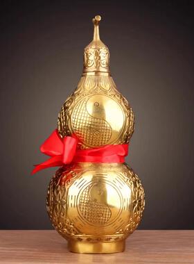 黄铜葫芦摆件八卦开口空心铜葫芦客厅装饰品摆设乔迁新居礼品挂件